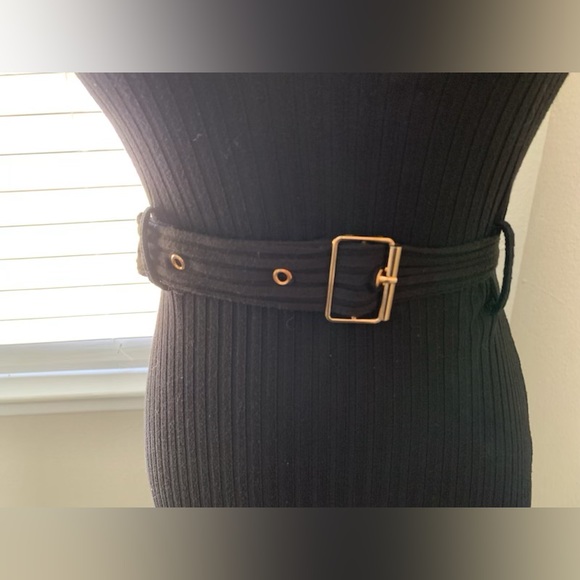 Small black “Say What” dress w/ belt - Picture 3 of 4